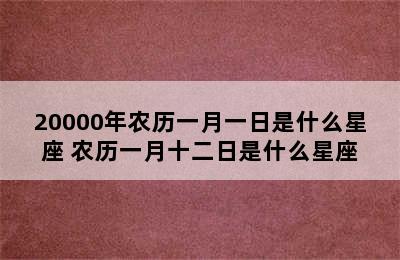 20000年农历一月一日是什么星座 农历一月十二日是什么星座